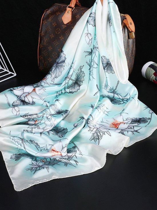 Abstract Print Silk Scarf