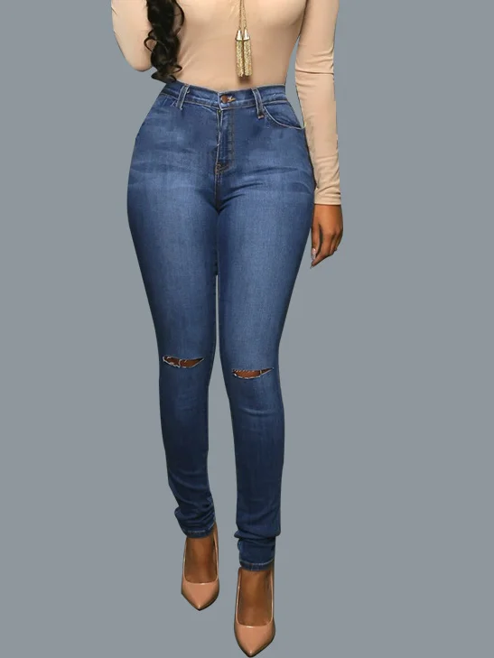 Casual Solid Denim&jeans