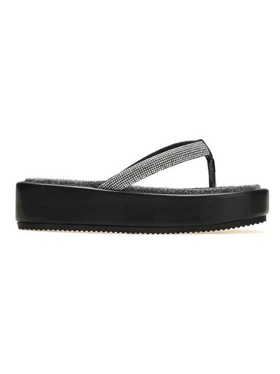 Pu Leather Platform Slippers