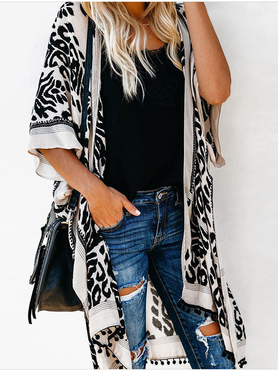 Ethnic Loose V Neck Cardigans