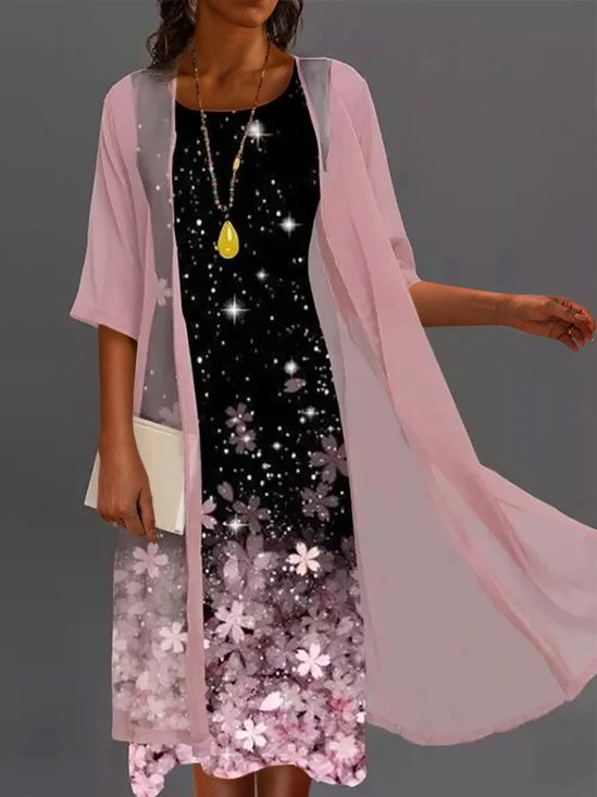 Cotton Blends Floral Midi