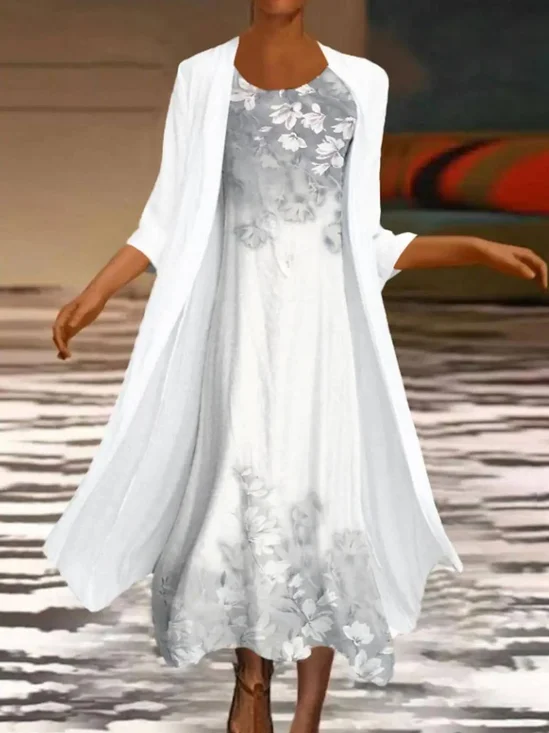 Casual Round Neck Maxi