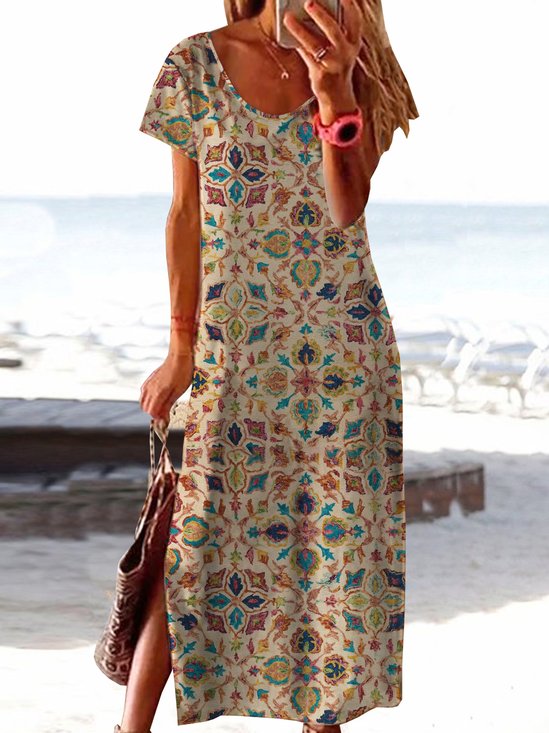 Ethnic Jersey Loose Maxi