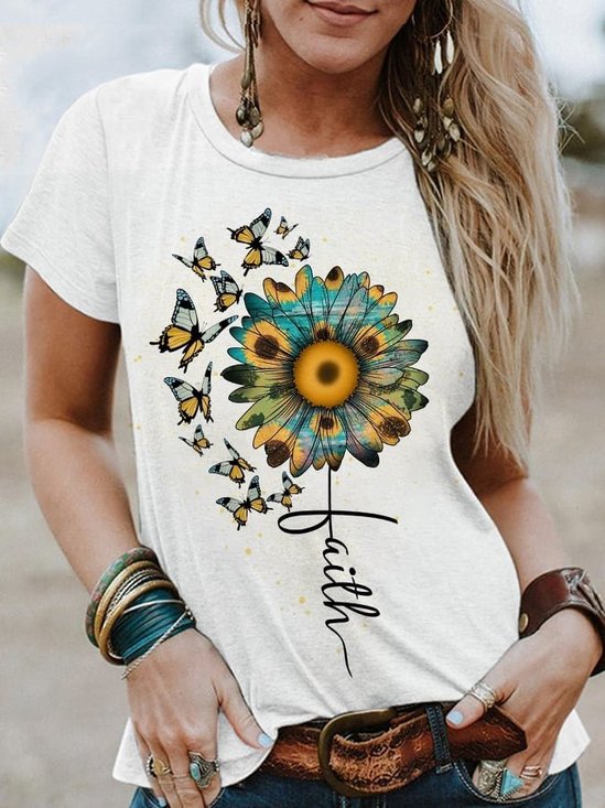 Sunflower Floral Design T-Shirt