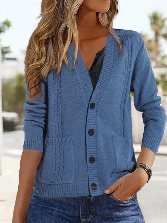 Wool/Knitting Others Casual Plain Cardigan