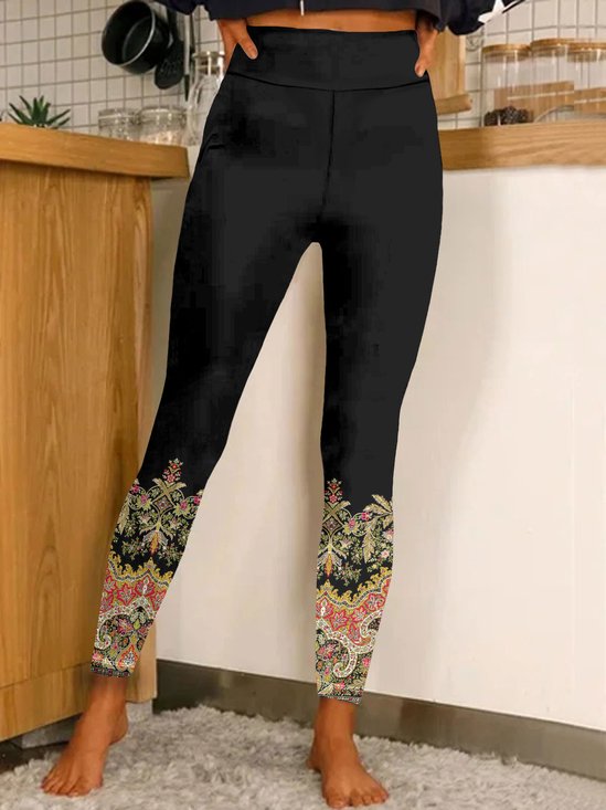 Jersey Casual Tight Ethnic Leggings
