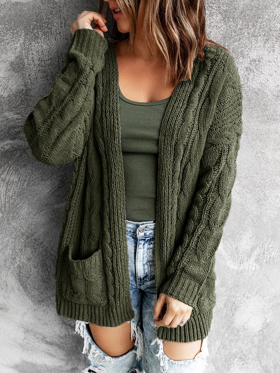 Casual Plain Cardigan