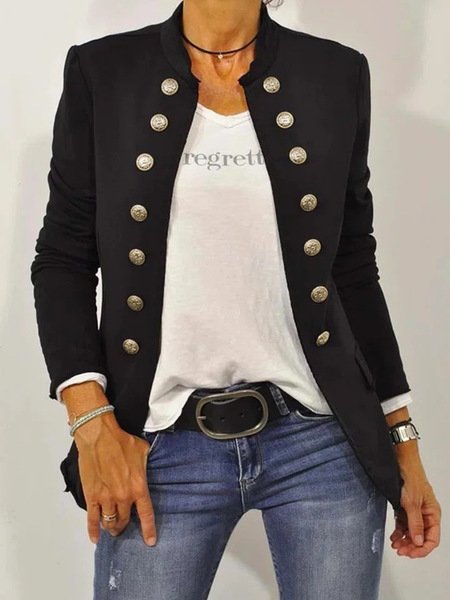 Plain Casual Regular Fit Jacket