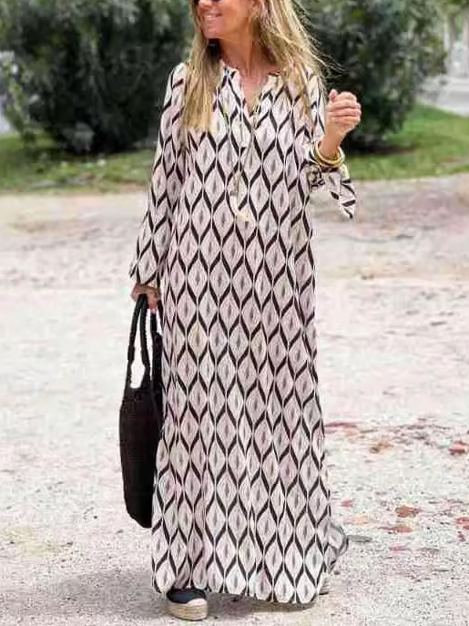 Casual Regular Fit Abstract Dress With No