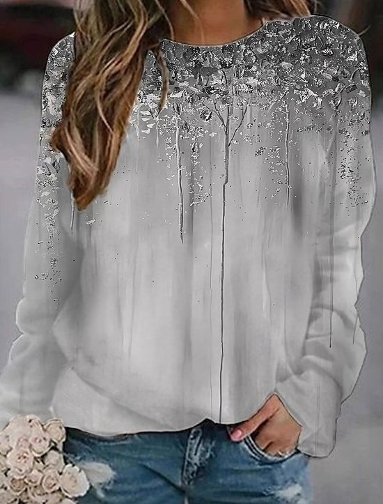 Abstract Casual Loose Sweatshirt