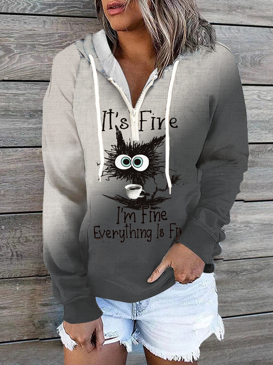 Casual Zipper Hoodie Sweatshirt
