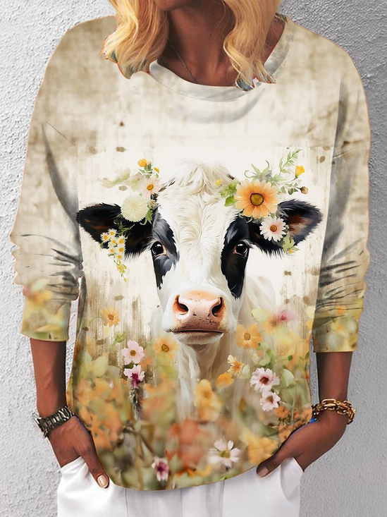 Casual Loose Crew Neck Sweatshirt