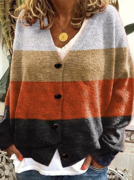 Striped Casual Cardigan