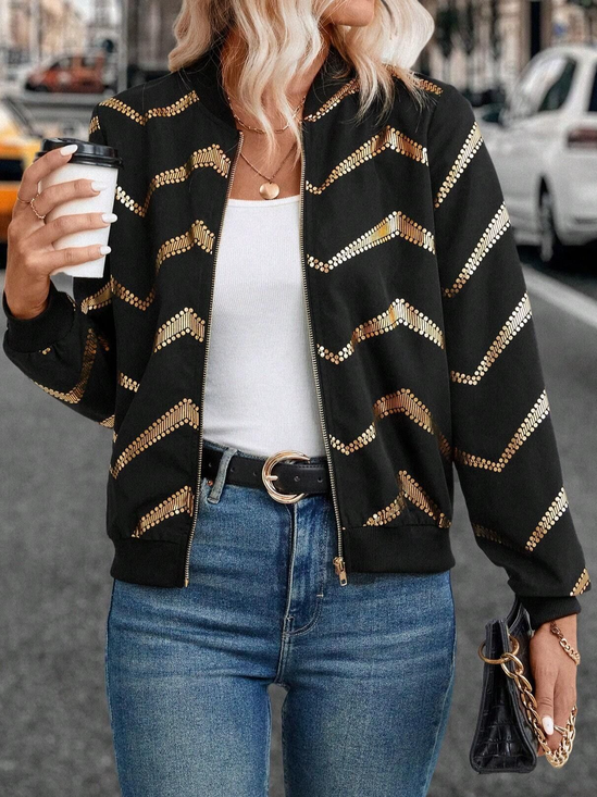 Others Geometric Casual Loose Jacket