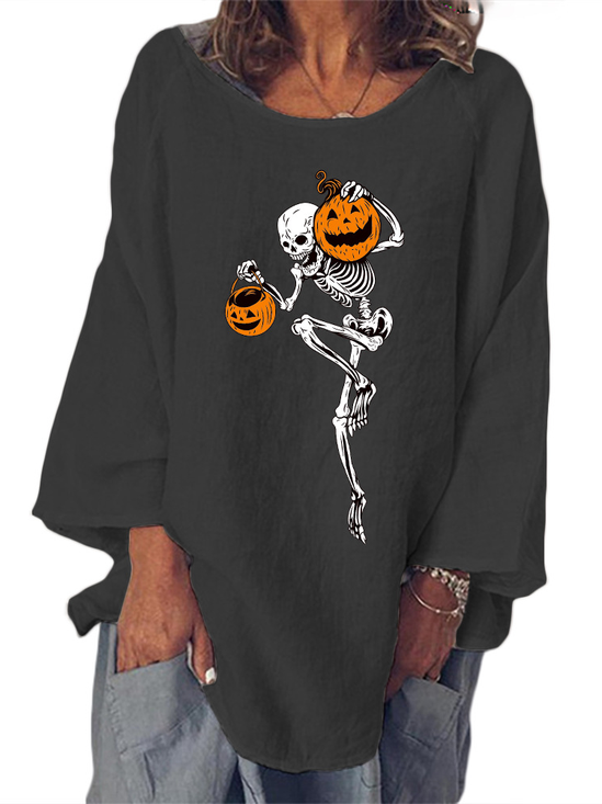 Cotton And Linen Loose Casual Blouse