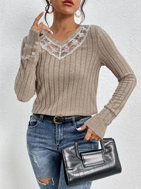 Casual Loose V Neck Blouse