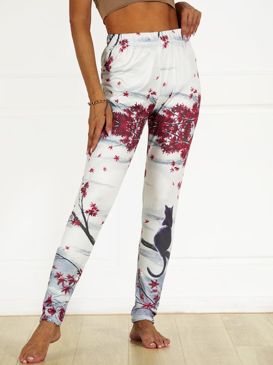 Animal Regular Fit Cotton Blends Leggings
