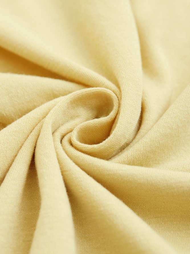 Casual Cotton Blends Crew Neck T-shirt