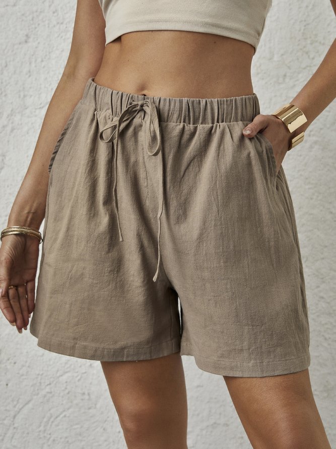 Loose Solid Casual Shorts