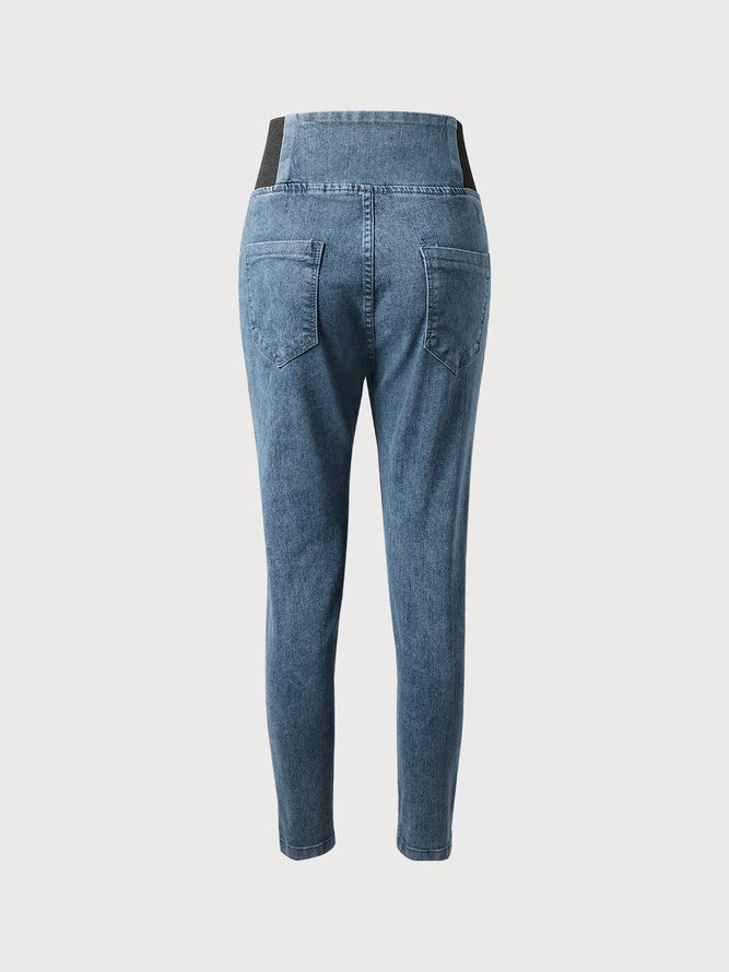 Denim Plain Loose Denim&jeans