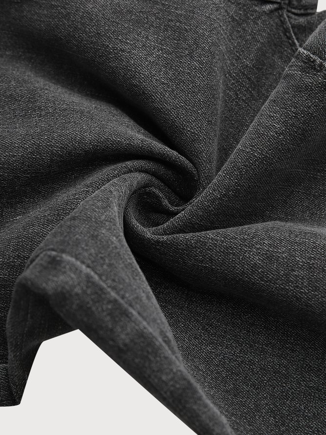 Denim Plain Loose Denim&jeans