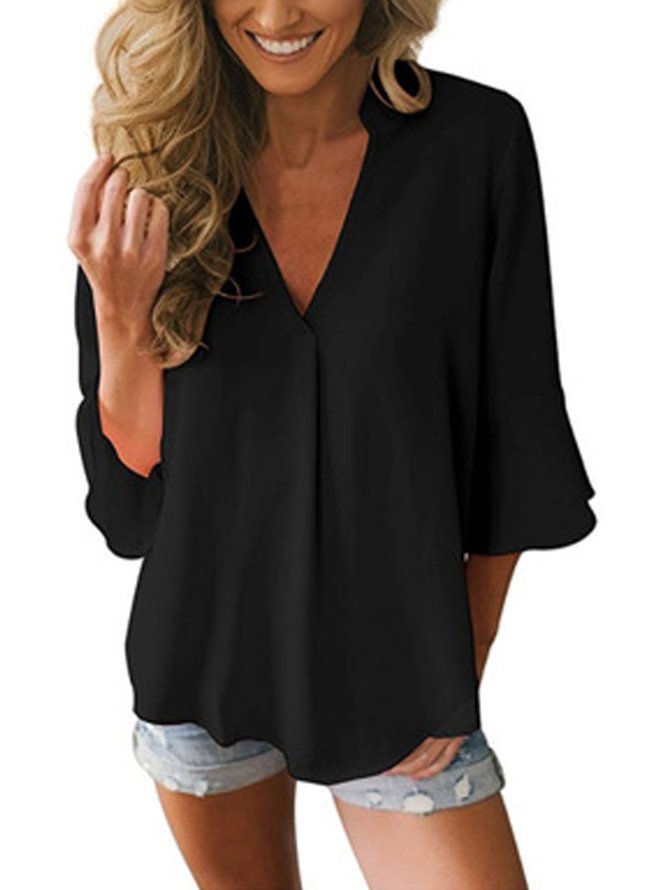 ladies summer 3 4 sleeve tops