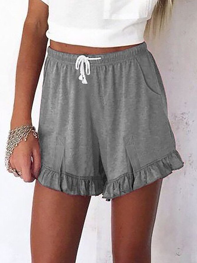 Casual Ruched Shorts With Belt