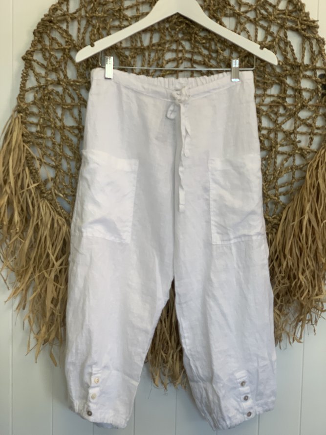 Linen Vintage Plain Pants