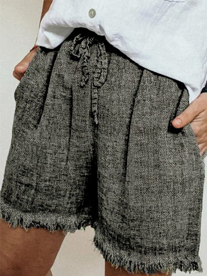 Cotton Blends Simple Shorts