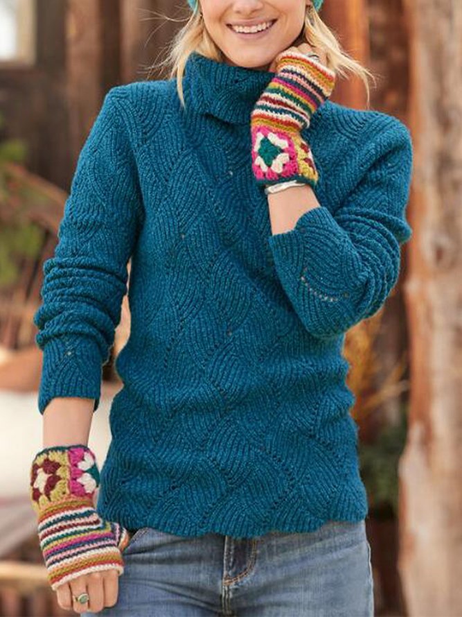High Neck Loosen Casual Sweaters