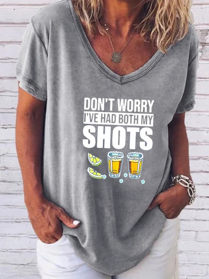 V Neck Printed Auto-Clearance