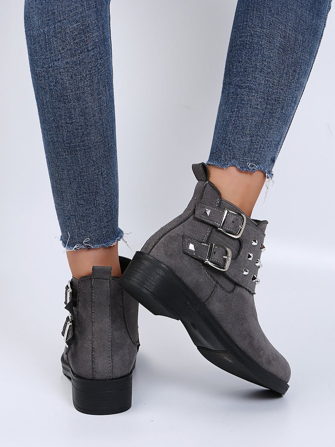 Suede Chunky Heel Chelsea Boots