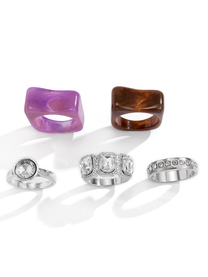 Vintage Acrylic Diamond Set Ring