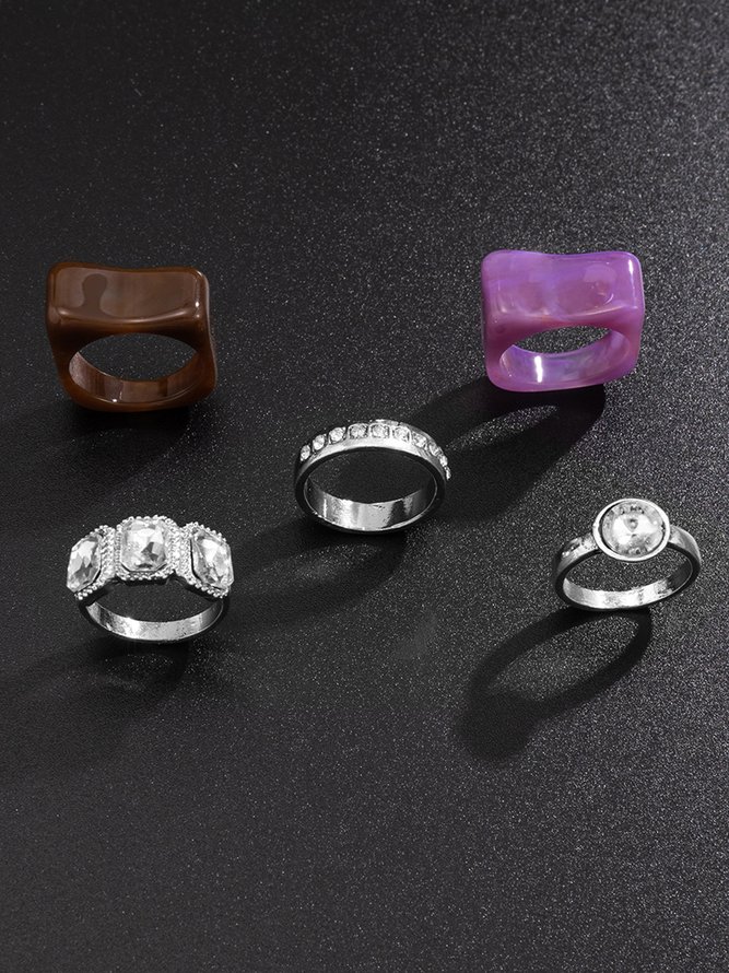Vintage Acrylic Diamond Set Ring