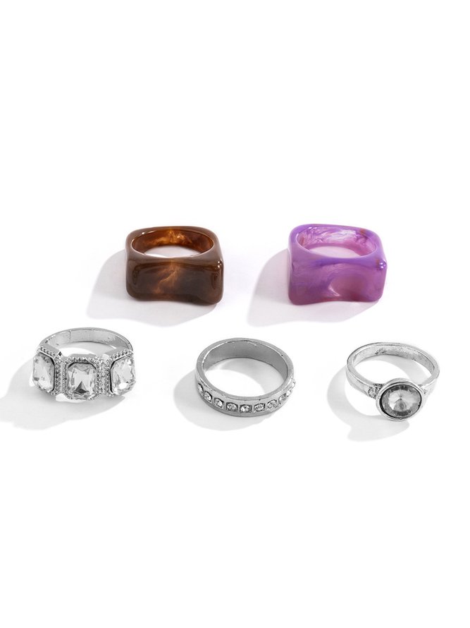Vintage Acrylic Diamond Set Ring
