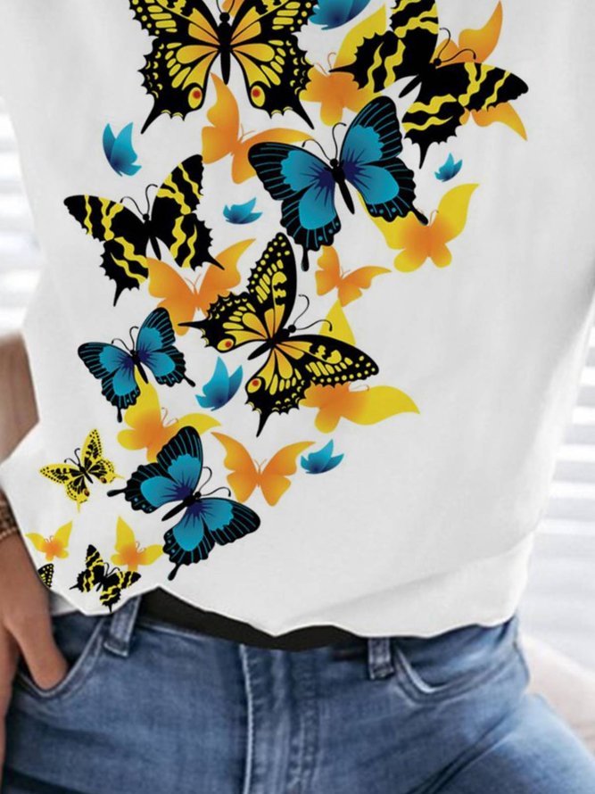 Regular Fit Casual Butterfly T-Shirts