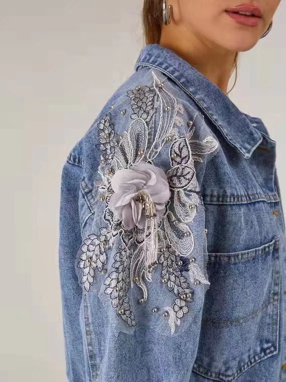 Off Shoulder Sleeve Shawl Collar Outdoor Loose Cotton Jacket