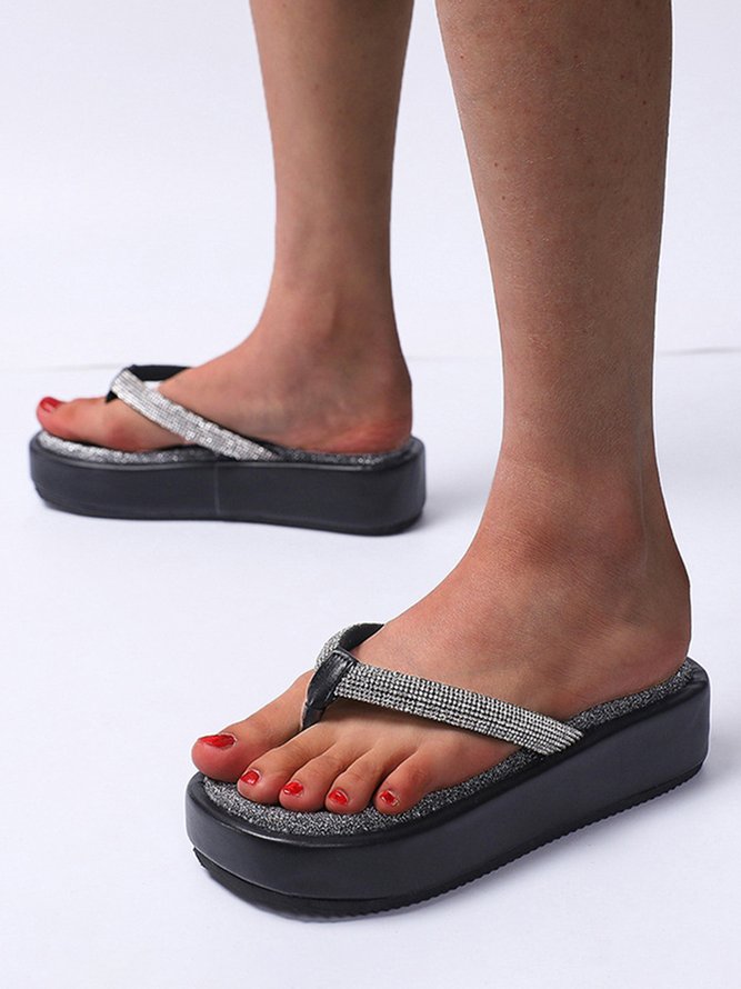 Pu Leather Platform Slippers