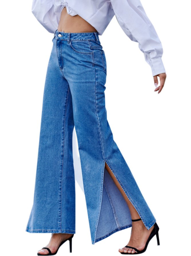 Solid Elegant Denim Denim&jeans