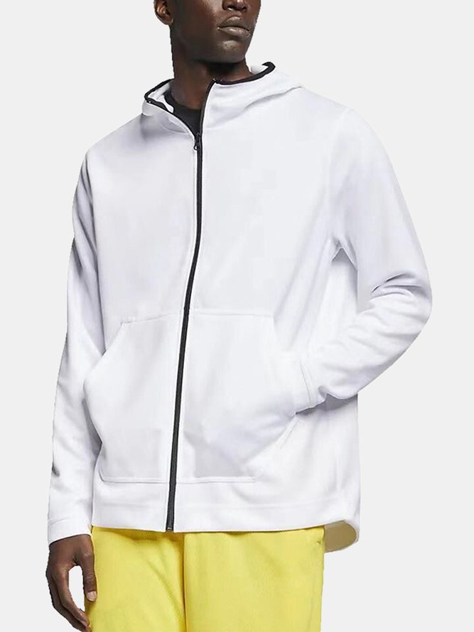Long Sleeve Plain Hooded Jacket