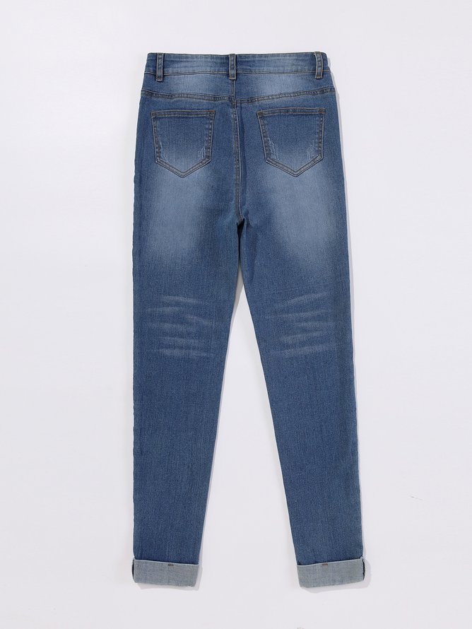 Plain Tight Casual Denim&jeans