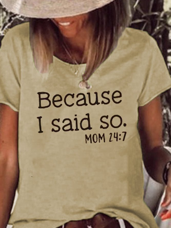 Casual Cotton Blends Crew Neck T-shirt