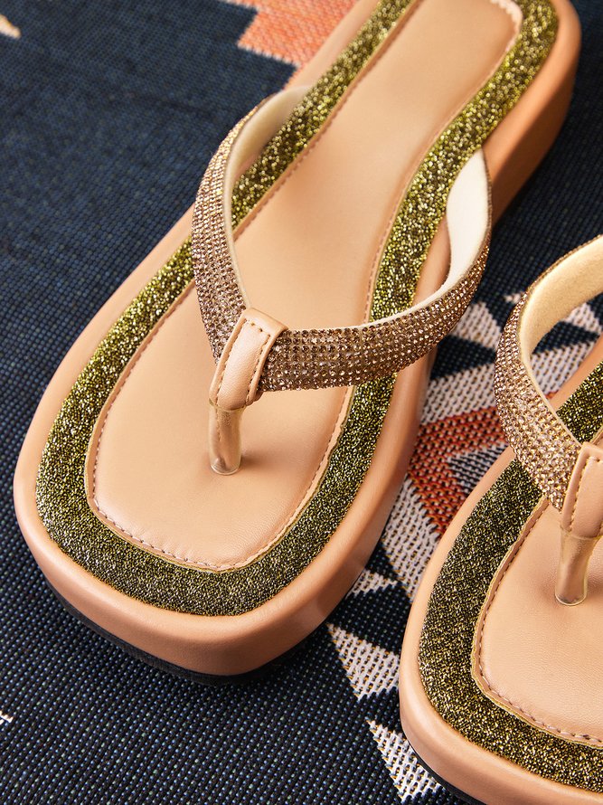Pu Leather Platform Slippers