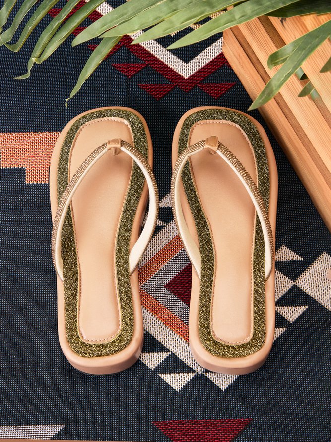 Pu Leather Platform Slippers