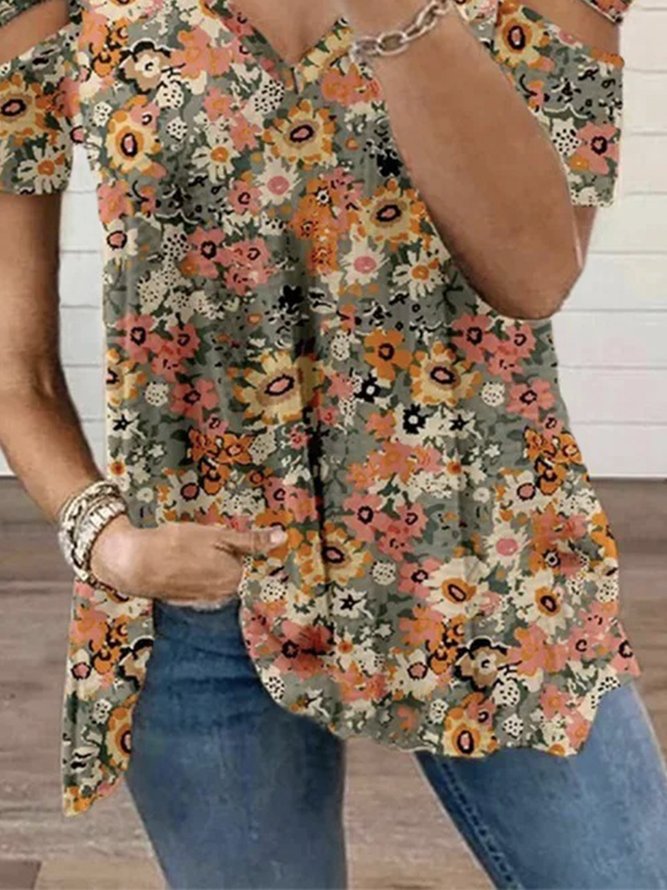 V Neck Casual T-shirt