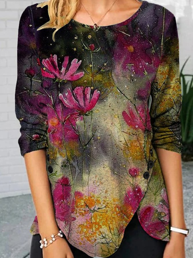 Loose Casual Floral T-Shirts