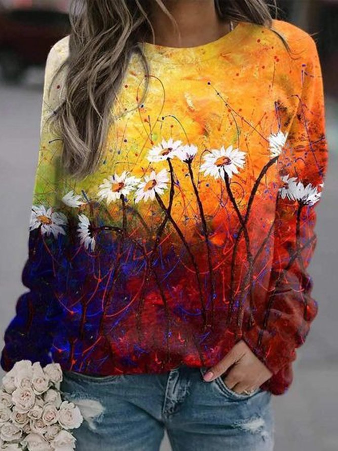 Casual Loose Jersey Hoodies & Sweatshirt