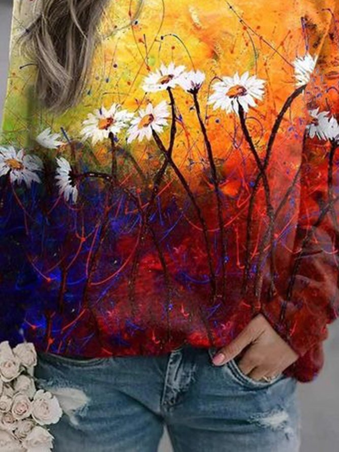 Casual Loose Jersey Hoodies & Sweatshirt