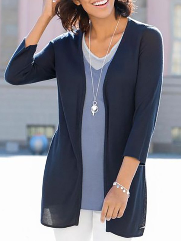 Loose Jersey Casual Cardigans