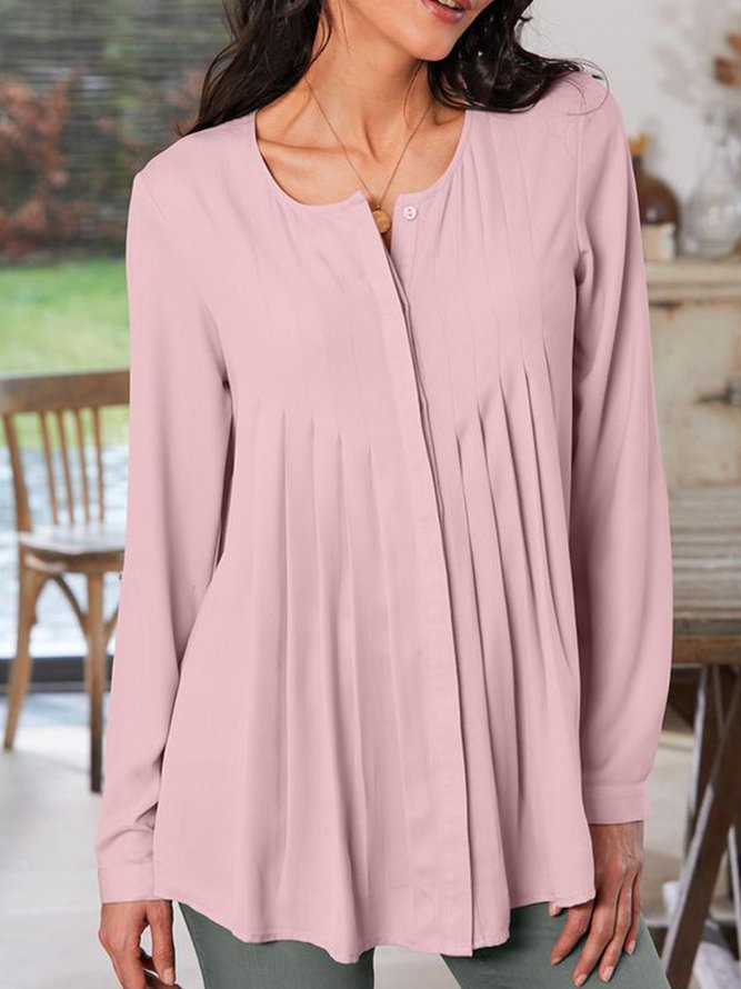 Loose Crew Neck Plain Top